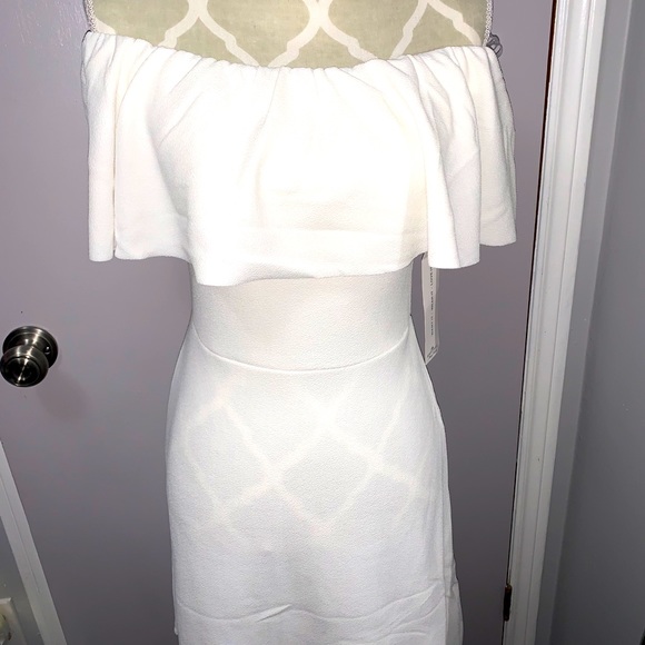 White/Cream Off Shoulder Dress (Large) - Picture 1 of 1